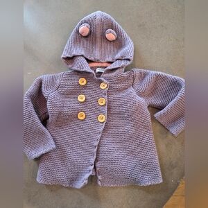Baby Boden 18-24mo Knit Sweater W Ears Purple